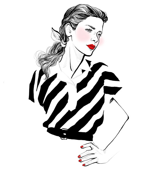 illustration cecile roubio girl rayures.jpg - Ccile ROUBIO | Virginie